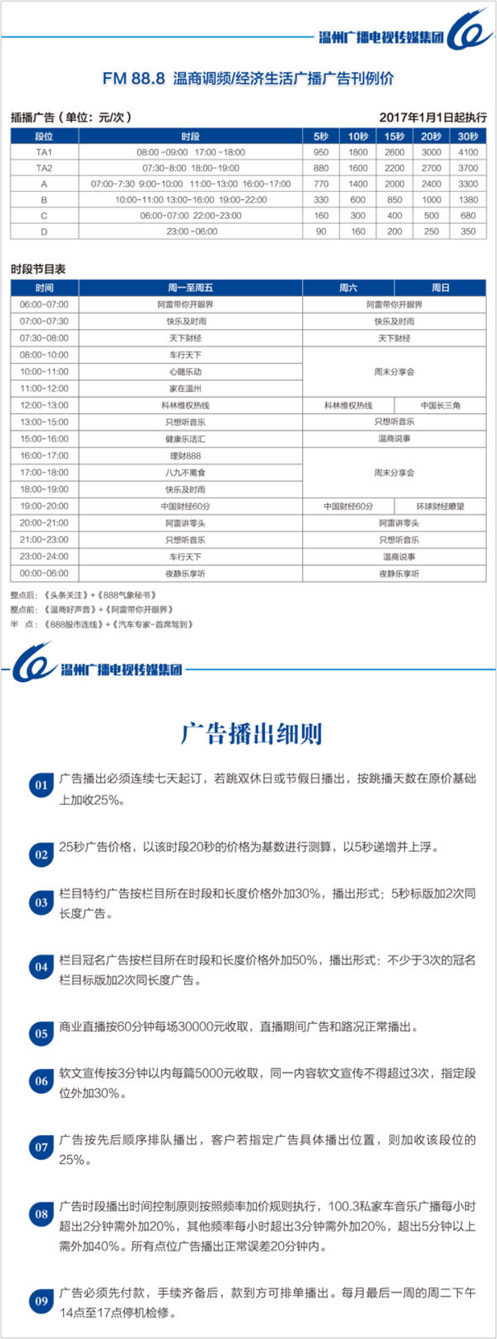 2017温州人民广播电台经济生活广播 FM 88.8 AM801广告报价表.png